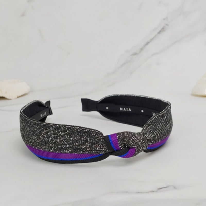 MAIA Shining Stripe Headband - Navy