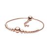 925 Silver Women's Bracelet with Heart T-shaped Buckle and Adjustable Bracelet, Fashionable DIY Jewelry Gift