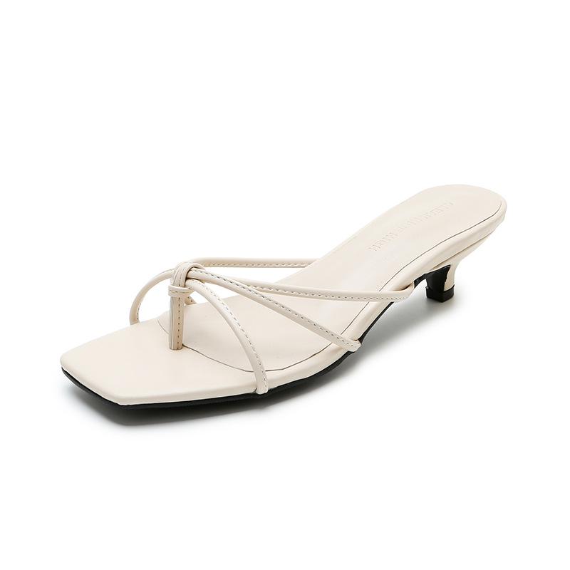 

Outdoor Women s Square Toe Low Heel Sandals 35 абрикосовий