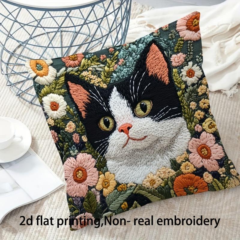 45cm Short Plush Smiling Donkey Pillowcase 2D Flat Printing Cartoon Animal Sofa Cushion Cover Home Decorative Bed Pillow Case Bedding Homes Textiles
