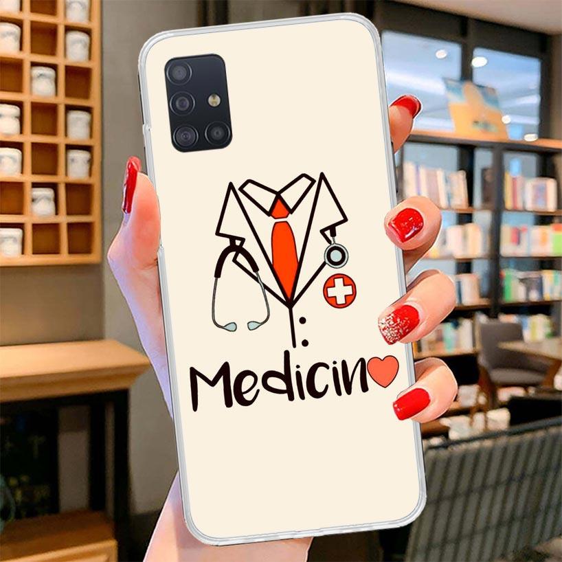 Medicine Nurse Doctor Cover Phone Case For Samsung Galaxy A12 A22 A32 A52 A72 A02S Phone Case Note 20 Ultra 10 S10 Plus A51 A71