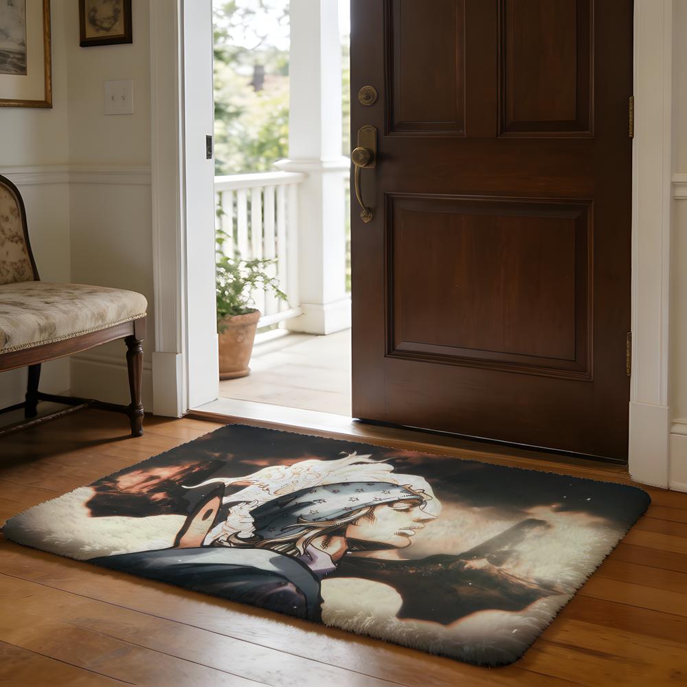 Fußmatte Weicher Flanellteppich Rutschfeste Saugfähige Matte für Badezimmer Schlafzimmer Heimdekoration Anime J JoJos Bizarre A Adventure