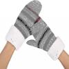Women Winter Knitted Gloves Fleece Lined Knit Gloves Women Full Fingers Thickening Winter Warm Mittens Knit Mittens Stripe Design Knitted Mittens Ther