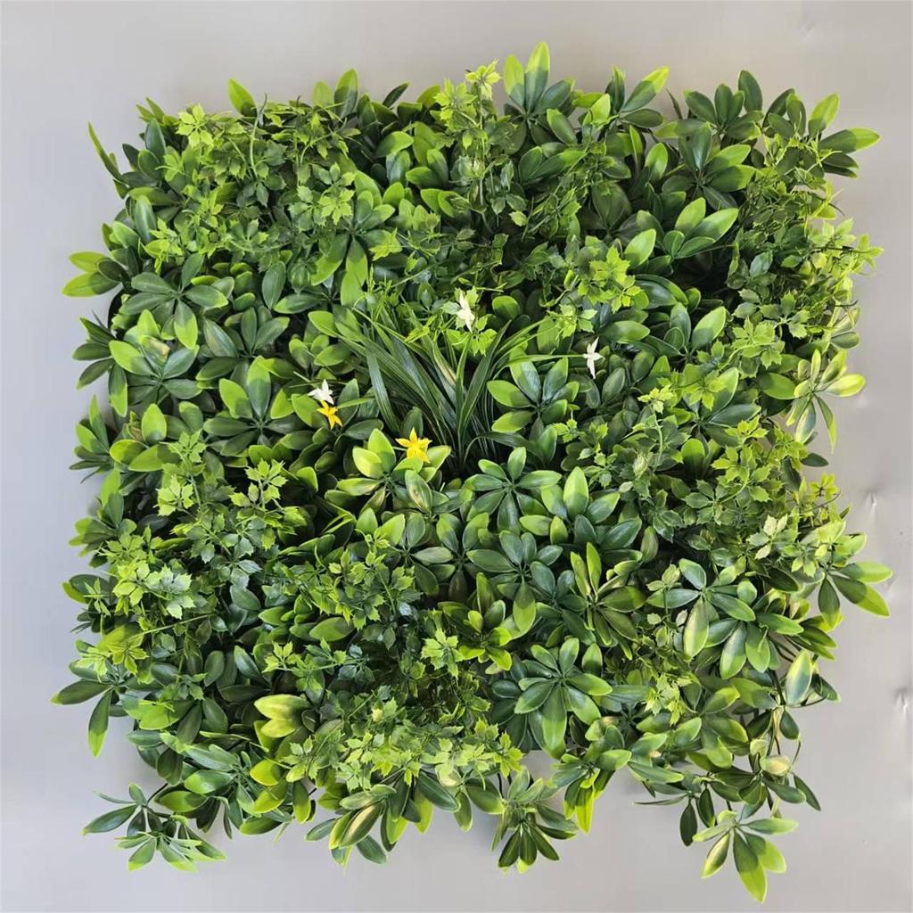 50×50cm Artificial Green Plant Wall - Plastic Vertical Garden, Fake Flower Wall, Synthetic Turf Background