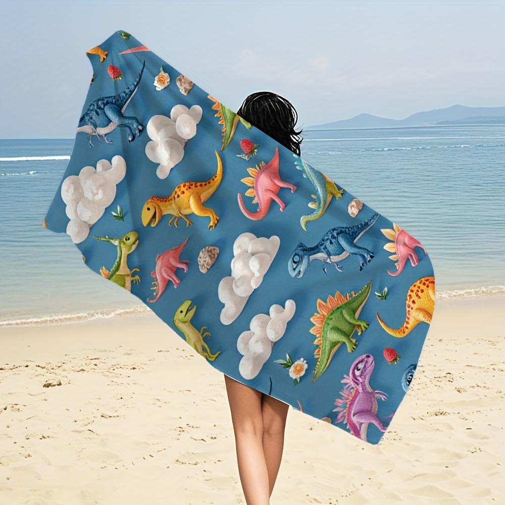 One Piece of Dinosaur-Themed Microfiber Bath Towel Gentle Highly Absorbent And Quick-Drying Perfect for Swimming Bathing
