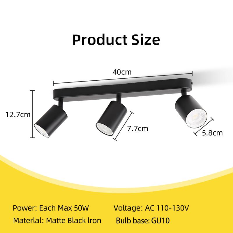 LED Ceiling Light With 3 GU10 Home-Appliance Decoration Modern Lamp Spotlights Adjustable Track Spot Dining Rooms Chandelier