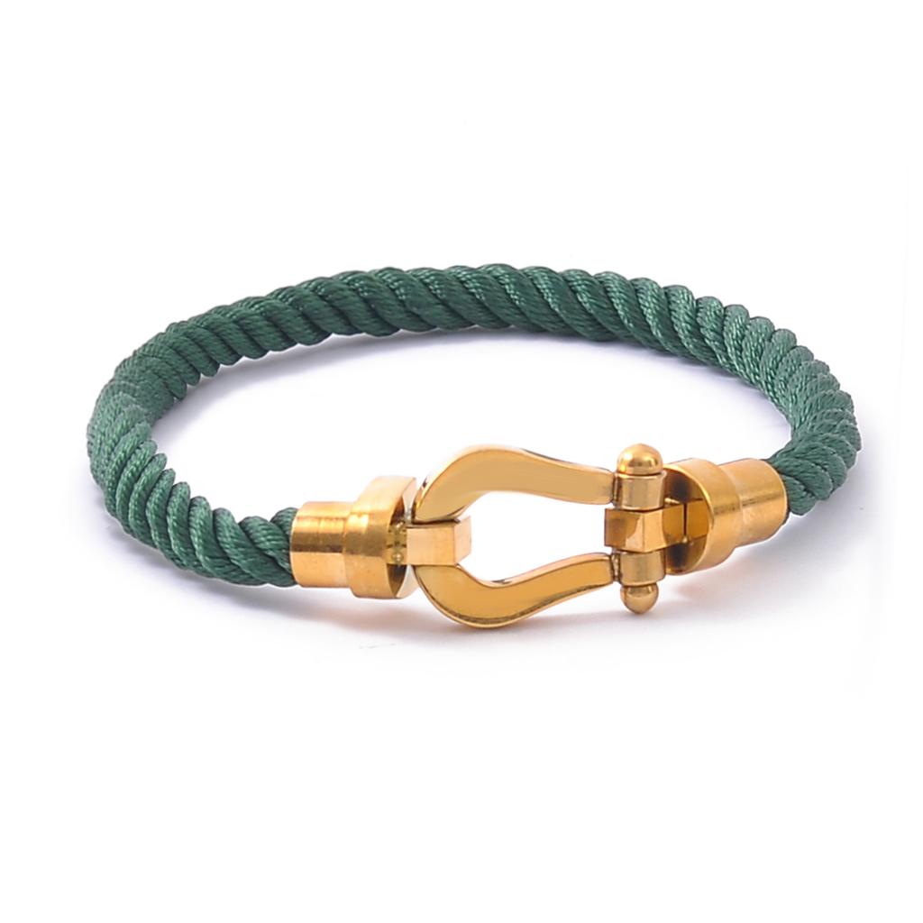 European and American Stainless Steel Nylon Rope Hand Rope Men and Women Couple Casual Trendy Color
