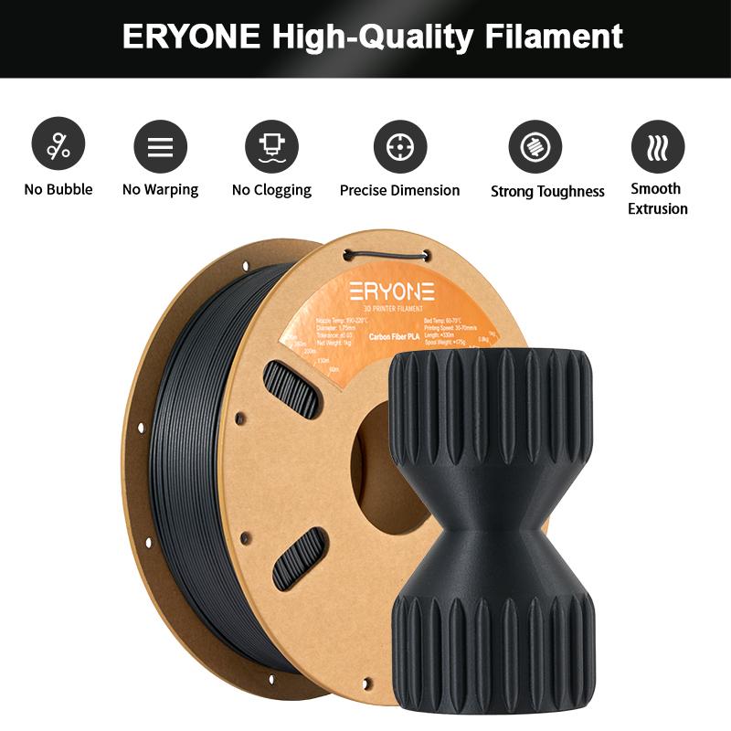 ERYONE Kohlefaser PLA 3D-Druckerfilament 1,75MM Durchmesser 1kg