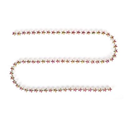 10mm Sternform Strasskette Funkelnde Dekorative Besatzkette für DIY Nähen Kleidung Schuhe Hüte Taschen Flammenfarbe