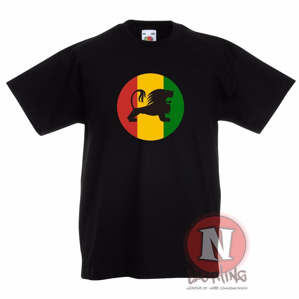 Rasta Lion Circle Reggae Dubstep Skanking Music Kids T-Shirt 3-13 Years