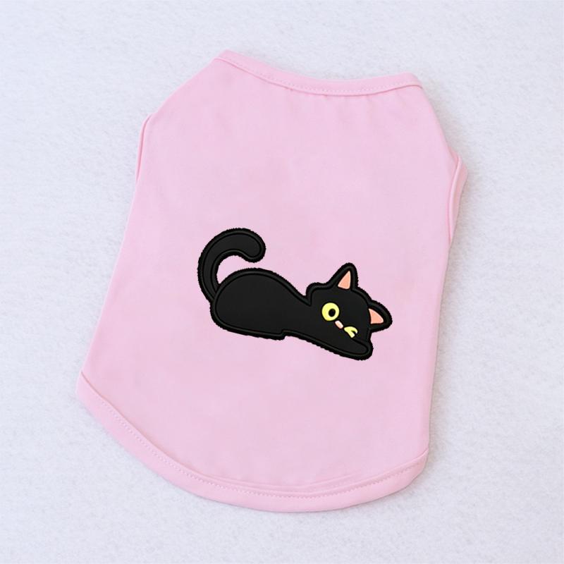 Halloween Pet Vest Cute Black Cat Cartoon Print Sleeveless Shirt Soft Breathable Costume For Kitten Puppy Party Daily Outfit
