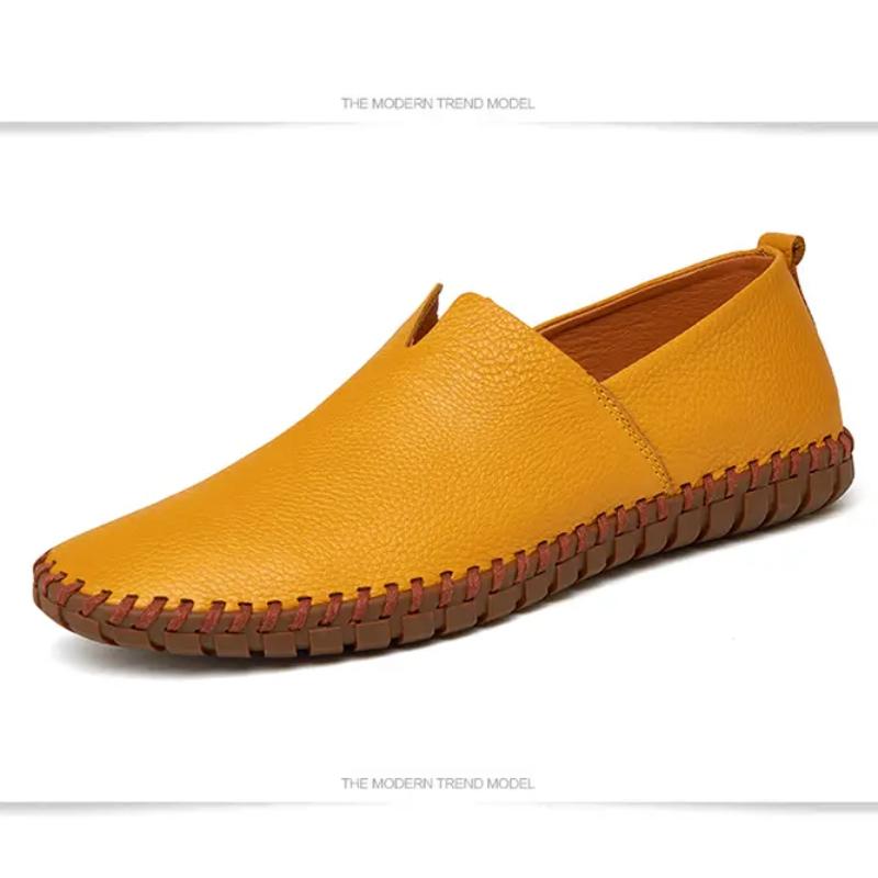 Men's Leather Casual Loafers Shoe Wedding Dress Shoes New Big Size Moccasins Shoes