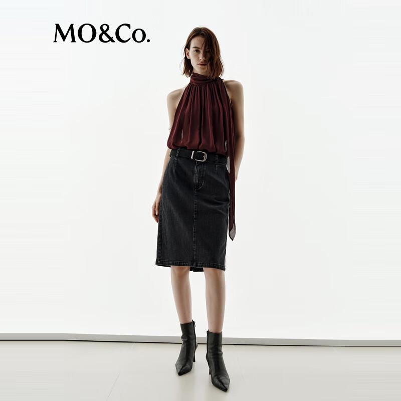 MO&Co. NOIR Rhinestone Embellished Skirt S