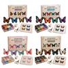 3D Beaded Butterfly Craft Kit, Tiny Beaded Animal DIY Handmade Art Set with Instruction, Cute 4-Pack Butterflies Beadwork Kit