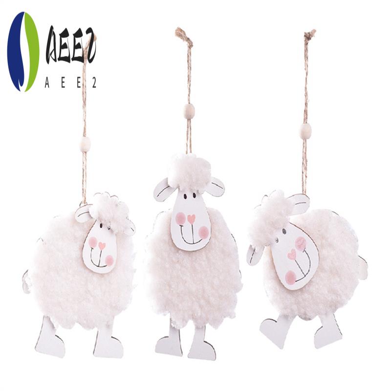 

AEE2-3Piece Cute Little-Sheep Hanging Ornament Supplies Front Door Pendant For Home Festival Party Front Door Decor