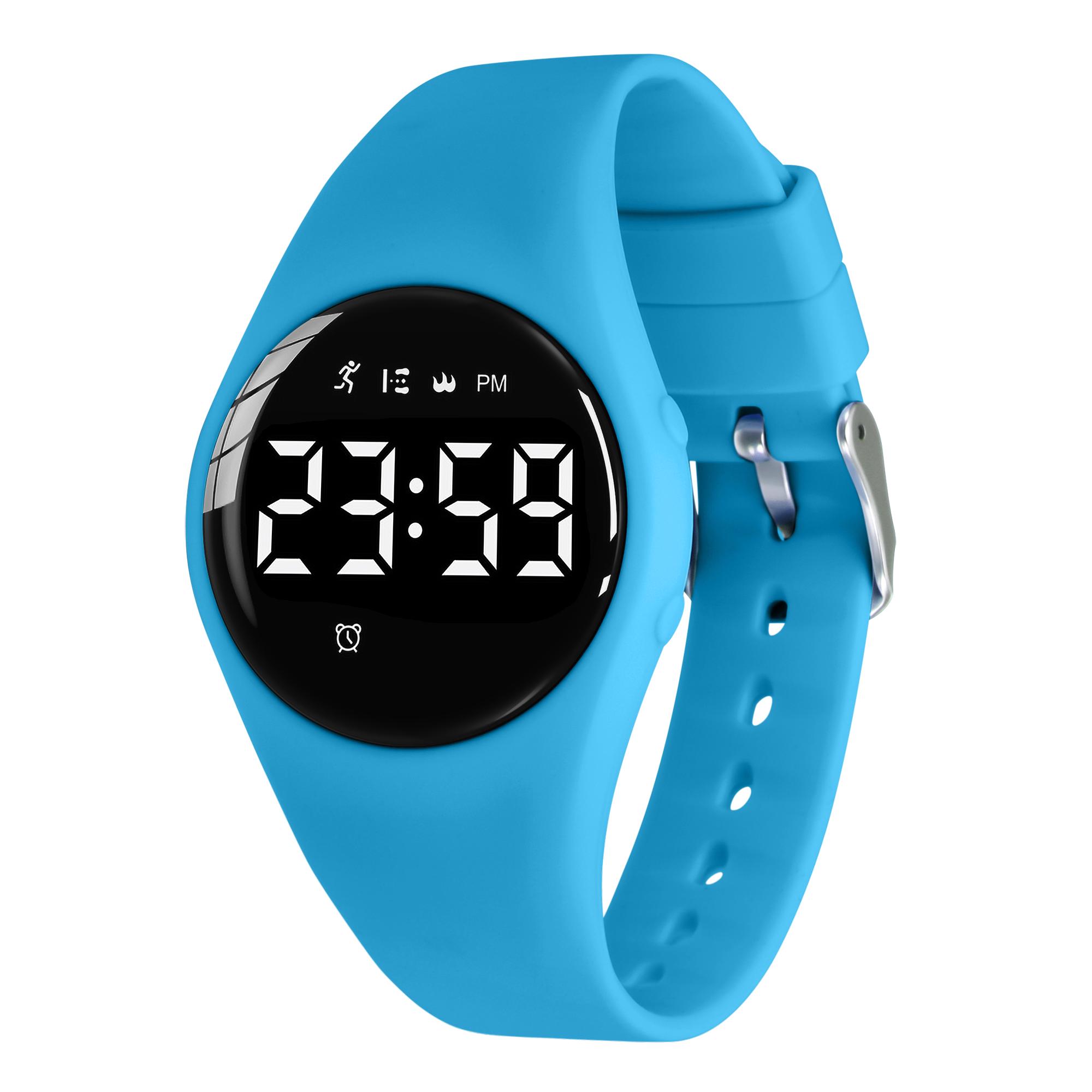 Fitness-Uhr für Kinder, digitaler Aktivitätstracker, Uhr für Kinder im Alter von 3–12 Jahren, ohne Bluetooth, Alarm, Schritte zählen, Armbanduhr für Kinder black