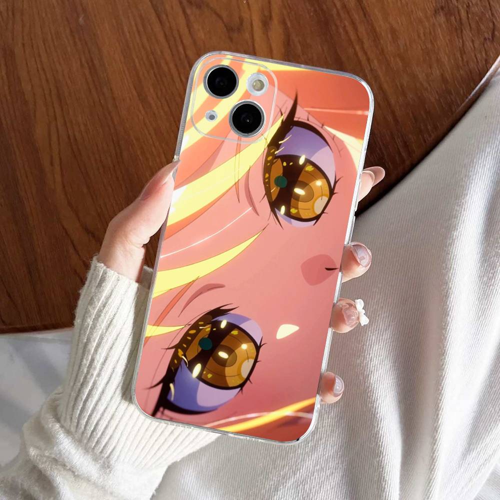 Cute Anime Big Eyes Girl Phone Case For iPhone 17 16 15 14 13 11 12 Pro Max Mini Plus Shockproof Transparent Soft TPU