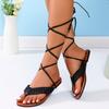 Fashion Women's Sandals 2025 Summer Braided Flats Casual Sandals Cross Lace Up Women's Roman Sandals Sandalias De Mujer Women Shoes