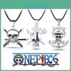 One Piece Anime Roronoa Zoro Totenkopf Halskette für Jugendliche, Schwarzes Seilkettendesign