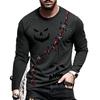 Autumn and Winter Men's 3D Printed Crew Neck Long Sleeve T-Shirt