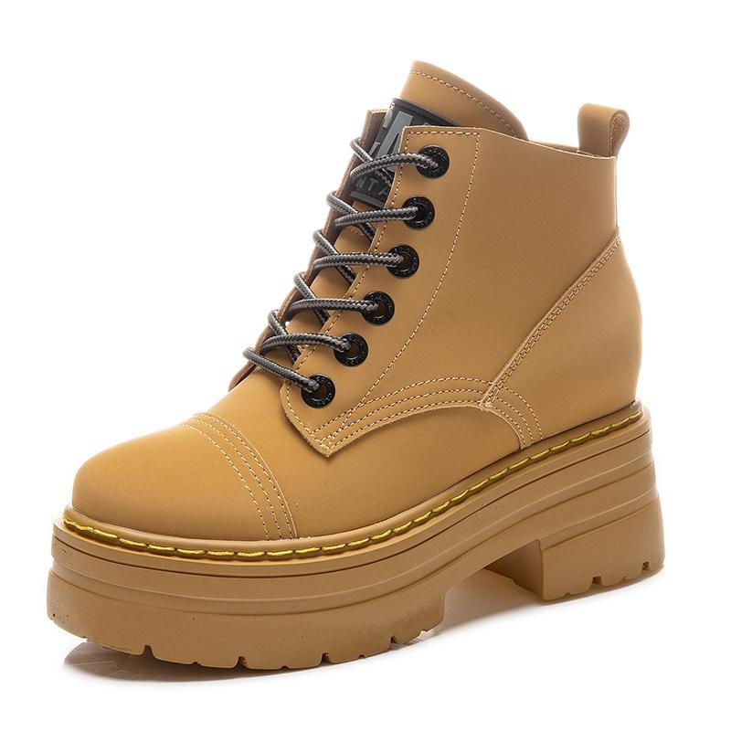 Inner heightening Martin boots new winter retro boots short boots big yellow boots small A1