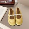 Literary Style Mary Jane Women's Baotou Spring and Summer Outer Wear 2025 New Pearl Belt Bow Buckle Flat Women's Shoes