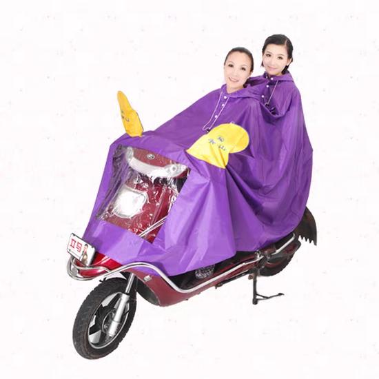 Enhanced Electric Vehicle Motorcycle Rain Poncho with Double Windshield