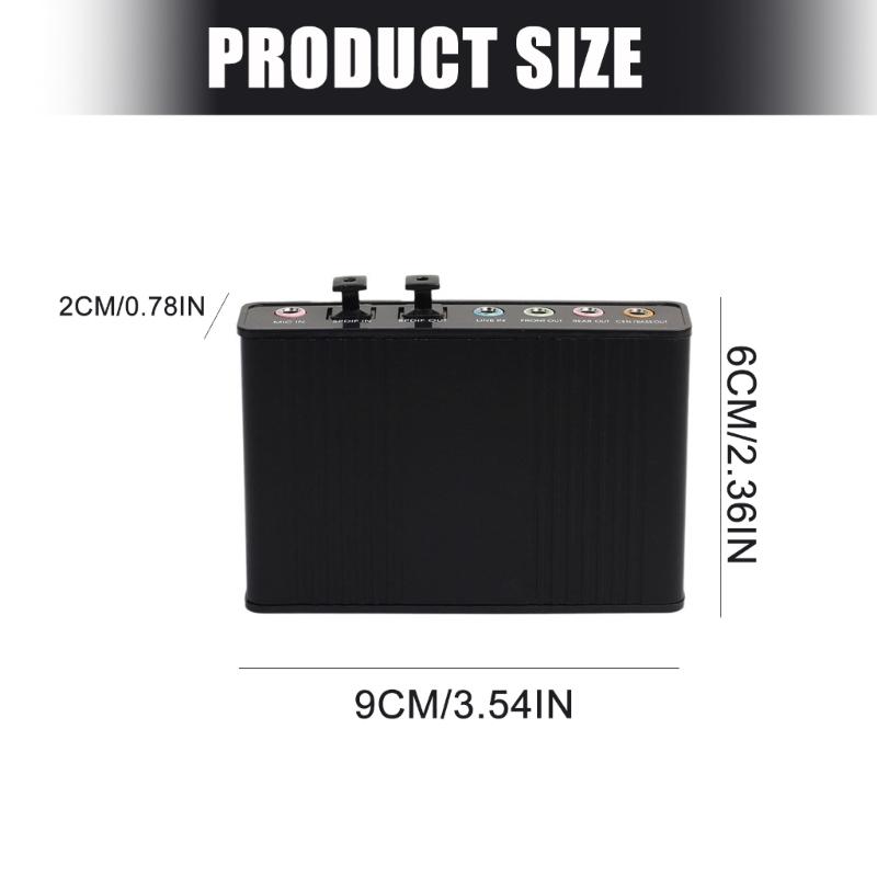 HIFI Sound USB External Sound Card 6.1 Channel Auditory Adapter Easy To Use Design For PC Gaming Computers