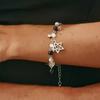 Hip-hop Retro Hollowed-out Spiral Star-shaped Bowknot Pendant Imitation Crystal Beaded Bracelet for Women Y2k Fashion Jewelry