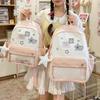 Schoolbag Korean Vitality Milk Yellow Star Sticker Middle School Student Backpack Sweet Age-reducing Girlfriends Travel Small Backpack