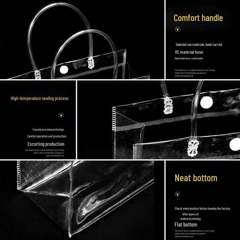 Clear PVC Gift Handbag (5-Pack)