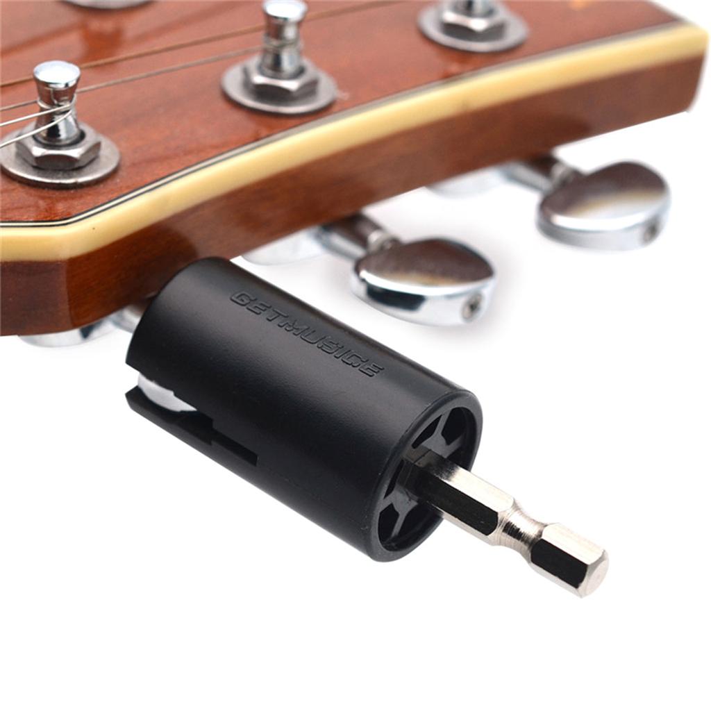 Hexagonal Guitar String Winder Head DIY Maintenance Tool Accessories Winder Drill Plug String Peg Puller for Guitar Bass