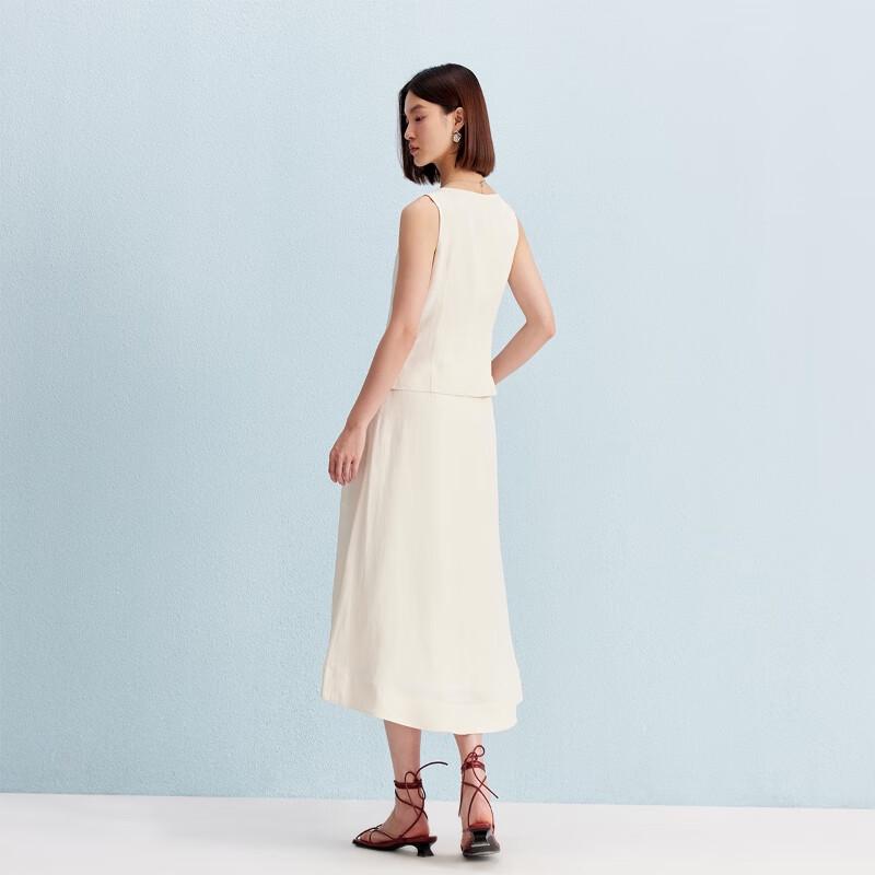 Veromoda Linen Blend A-line Midi Skirt