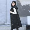 Autumn and Winter Women's Solid Color Hooded Loose Mid-length Windproof Warm Vest Sleeveless Women's Jacket