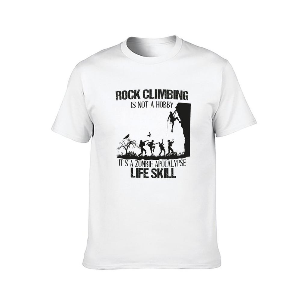 Funny Climbing Shirt Zombie Escape Rock Climber Tee T-Shirt man t shirt designer t shirt personalised T-Shirt