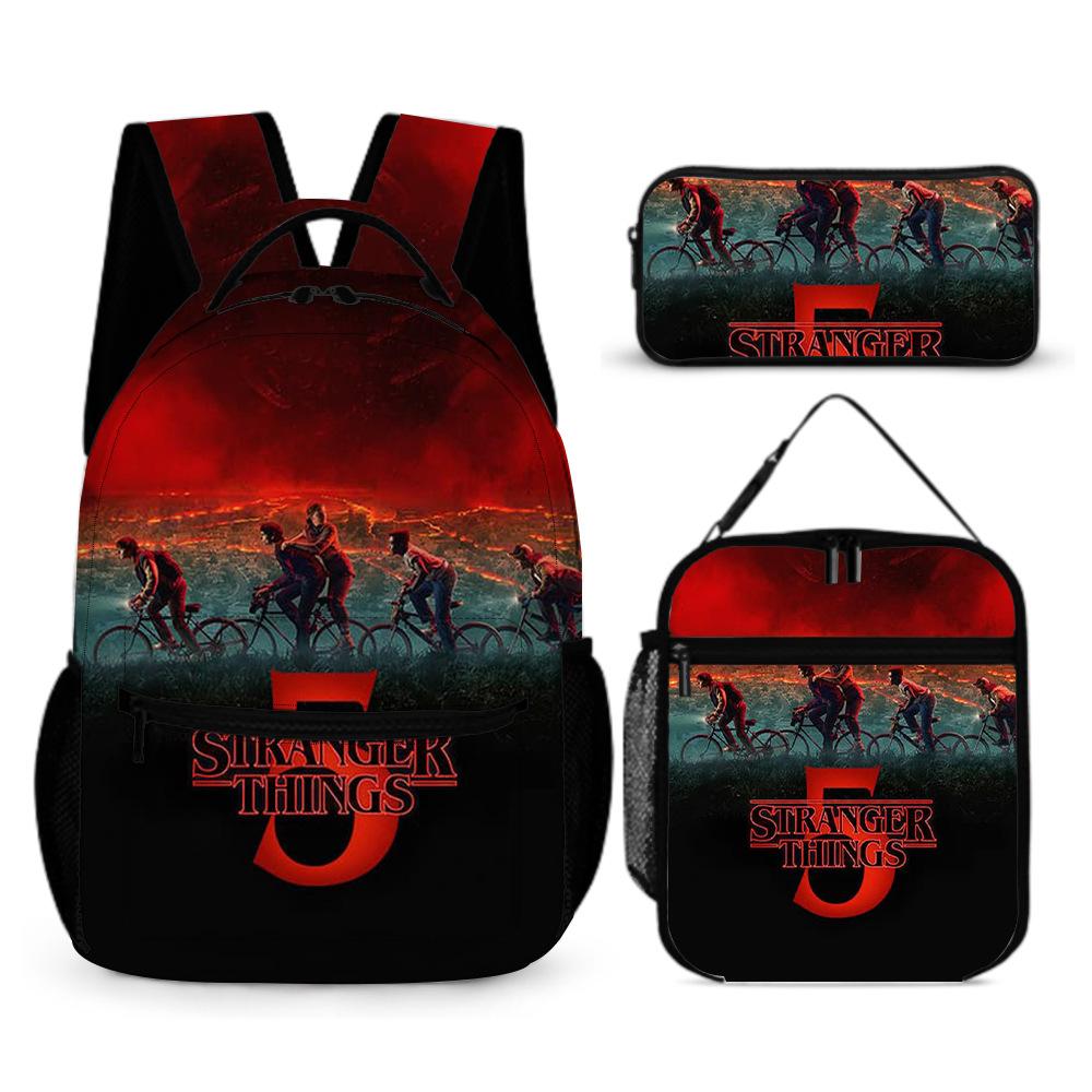 Stranger Things 5 Student School Bag 16 Inch Sticker Bag Backpack Stranger Things5 Large Capacity Student Shoulders