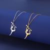 Teamer Gymnastics Design Necklace for Women Girls Fashion Sports Pendant Stainless Steel Jewelry Dancer Gymnast Birthday Gifts