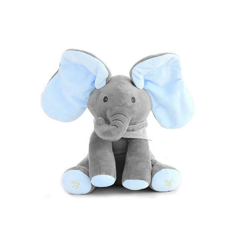 Elephant Plush Peekaboo Toy Singing Stuffed Animated Kids Doll Soft Toy Gift
