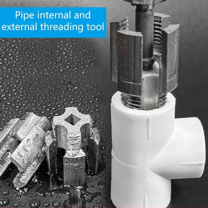 PVC Thread Maker Tool 1/2inch 3/4inch PVC Pipe Threading Dies Plumbing Tool for Professional Cutting Pipe Threaders
