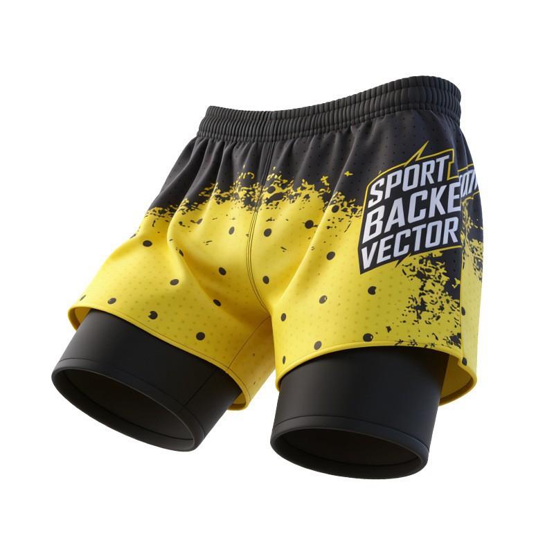 

Men s Double-layer Swimming Trunks Beach Pants Quick-drying Anti-embarrassment New Large Size Loose Fat 3XL 150- 175kg