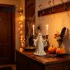 Artistic Ghost Sculpture Cute Candle Holder for Halloween Resin Tealight Candlestick Taper Figurine Home Table Decor & Spooky Atmosphere Accessory