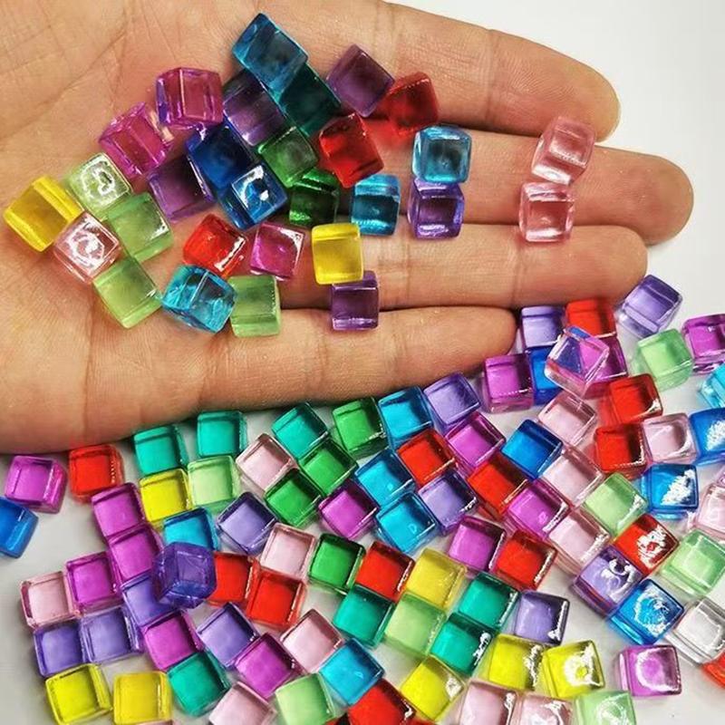 50 Stück transparente Acryl-Rohlinge, 10 mm, sortierte Zentimeterwürfel, mathematisches Lernspielzeug, Brettspiele, Zubehör