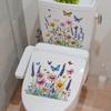 Fresh Floral Butterfly Countryside Style Bathroom Self-Adhesive Wall Decals