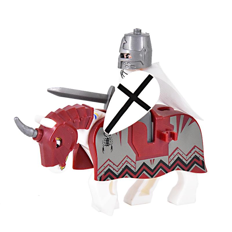 Medieval Figures Middle Ages Rome Warrior Golden Knight Horse Hawk Castle King Dragon Knights Building Blocks BricksToys gifts