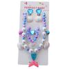 Colar de Pérolas de Sereia e Conjunto de Acessórios de Princesa para Meninas - Conjunto de 5 Peças para Presente de Feriado
