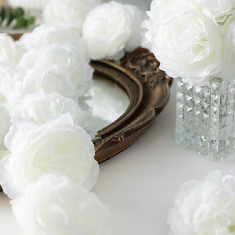 1Pcs Artificial Peony Flower Heads Rose Red Faux Flower Silk Artificial Flower Heads Simulated Penoy For Wedding Party Decoration, Cake Decoration
