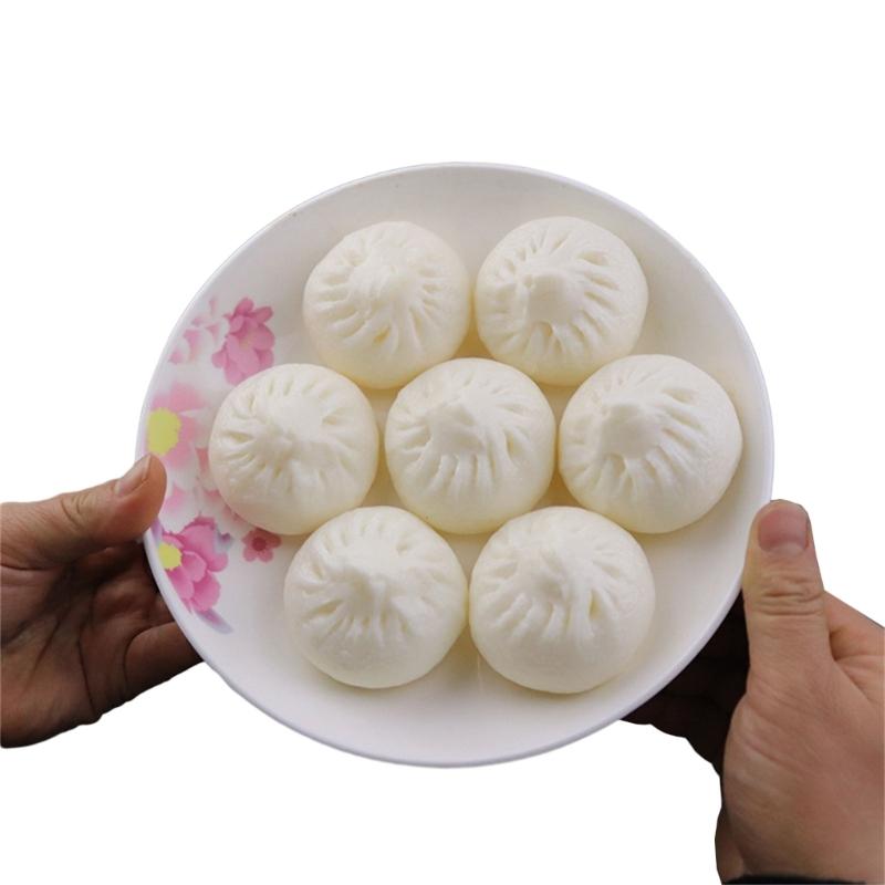 5.5cm Steamed Stuffed Buns Simulation Food Soft Decompress Fidgets Relieve Stress Toy for Adult Kids Kitchen Photo Props
