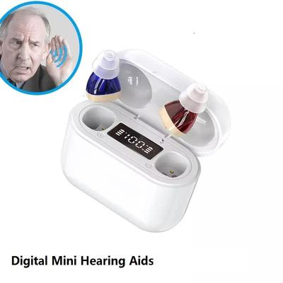 CIC Hearing Aid Rechargable Digital In Ear Hear Aids For Deafness Mini Sound Amplifier With Battery Display Elderly Voice Louder Machine THCA