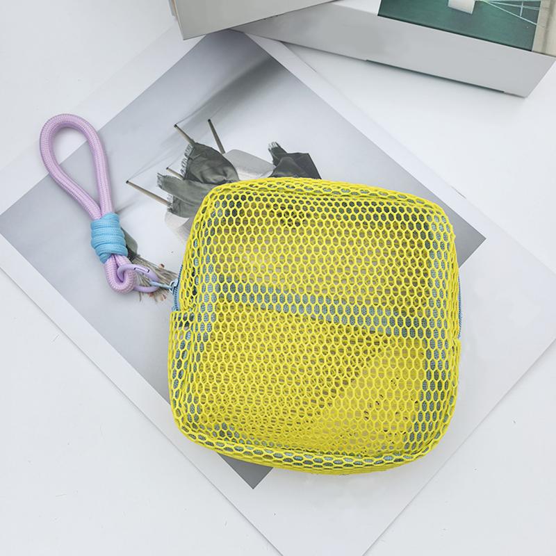 1PC Multicolored Durable Mesh Carried or Hung Grid Storage Bag Convenient Travel Saving Space Orderly Manner