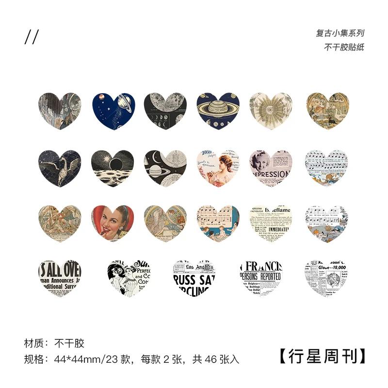 

46pcs Kawaii Stationery Stickers Retro Collection Junk Journal Diary Planner Decorative Mobile Sticker Scrapbooking DIY Stickers